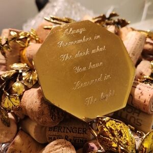 Brass Paperweight Engraved Inspirational Quote - Vintage Made in Spain, Always